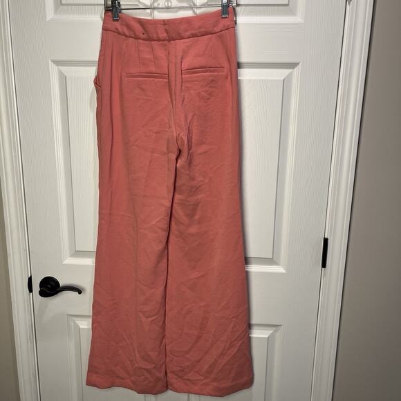 EXPRESS Flare Trouser Super High Rise Size 6R Salmon Pink pants 70’s Flare - Picture 3 of 10